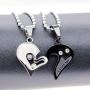 Uloveido Stainless Steel Mens Womens Couples Pendant Necklace Love Heart CZ Puzzle Matching Fashion Jewelry Gifts (9 clolors to Choose) SN102