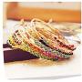 The Woos 9 Pcs Friendship Wish Bracelets Set Handmade String Beaded Bracelets Raffia Adjustable Braided Woven Bracelets Colorful Crystal Knotted Bracelets for Women Girl DIY Accessory