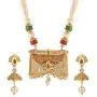 Efulgenz Indian Bollywood Traditional Gold Plated Crystal Faux Kundan Pearl Wedding Choker Necklace Earrings Jewelry Set