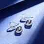 SBLING Platinum Plated Cubic Zirconia/Swarovski Cushion Shape Halo Pendant Necklace/Earrings- Gifts for Women/Girls