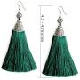 Me&Hz Women Girls Tassel Dangle Earrings Long Fringe Drop Silver Boho Ethnic Earring with Tassels