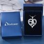 Distance Butterfly Necklace for Women 925 Sterling Silver Forever Heart Necklace Pendant Jewelry Gifts for Girls Women Birthday Christmas
