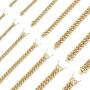 BEBERLINI Cuban Link Chain 14K Gold Plated Curb Necklace 30'' Bracelet 9.5'' Stainless Steel Fashion Jewelry for Men 6 mm - 18 mm