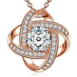 NM NINAMISS''Never be Apart'' 925 Sterling Silver Pendant Necklace for Women Hypoallergenic Jewelry with 5A Cubic Zirconia and Gift Box
