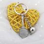 BAUNA Tennis Racket Keychain with Ball Charm Sport Key Ring Jewelry for Tennis Players Tennis Coaches