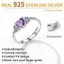 ChicSilver 6mm Heart Shape Sparkling Birthstone White Gold Plated 925 Sterling Silver Celtic Knot Ring Adjustable(with Gift Box)