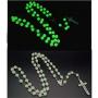 U/K 8/20mm Glow in The Dark Rosary Light Luminous Round Beads Noctilucent Cross Jesus Maria Pendant Necklace for Boys Girls Men Women Catholic Crucifix Religious Necklace Prayer Jewelry