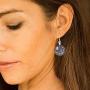 SUVANI Sterling Silver Hand Blown Murano Glass Multi-Colored Magic Mandala Flower Round Dangle Earrings