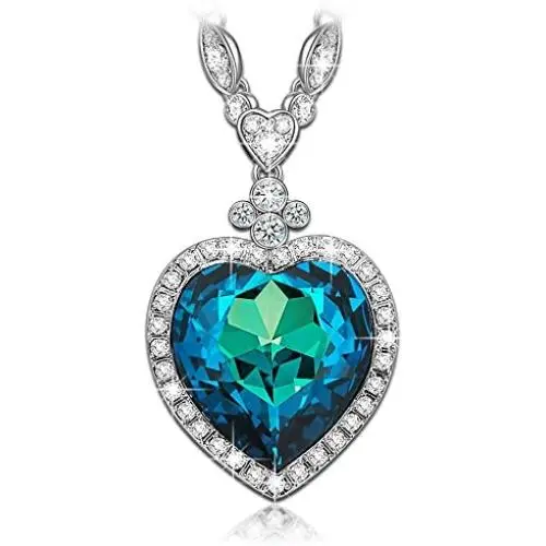 LADY COLOUR Jewelry Gifts, Heart of The Ocean Titanic Big Heart Pendant Women Necklace 22'', Made with Crystals, My Heart Will Go On Hypoallergenic Jewelry Gift Box Packing LADY COLOUR Jewelry Gifts, Heart of The Ocean Titanic Big Heart Pendant Women Necklace 22'', Made with Crystals, My Heart Will Go On Hypoallergenic Jewelry Gift Box Packing