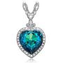 LADY COLOUR Jewelry Gifts, Heart of The Ocean Titanic Big Heart Pendant Women Necklace 22'', Made with Crystals, My Heart Will Go On Hypoallergenic Jewelry Gift Box Packing