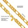 LIFETIME JEWELRY 9mm Figaro Chain Necklace 24k Real Gold Plated for Men and Teen