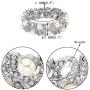 EVER FAITH Silver-Tone Austrian Crystal Cream Simulated Pearl Ribbon Knot Elastic Stretch Bracelet Clear