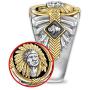 Indian Chief Ring for Men, Native American Indian Head Rings, Viking Buffalo Ring, Spirit of The Warrior Ring, Indian Headdress Ring, Amulet Ring, Tribal Alloy Ring Jewelry Gift for Men Boys