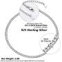 Silvora Sterling Silver Anklet for Women/Men, Minimalist Durable Cuban Link/Figaro Chain Foot Bracelet Anklets for Beach Party - Send with Gift Box