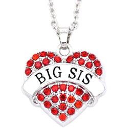 O.RIYA Alloy Big Sister Necklace Heart Necklaces, Gift for Sisters Kids BFF Girls Ideas