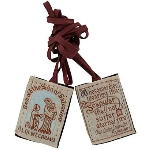 VILLAGE GIFT IMPORTERS Traditional Simple Brown Scapulars | 100% Wool | 3 Styles | Brown Straps White Straps or with Medals | Italian Made | Christian Jewelry VILLAGE GIFT IMPORTERS Traditional Simple Brown Scapulars | 100% Wool | 3 Styles | Brown Straps White Straps or with Medals | Italian Made | Christian Jewelry