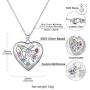 U7 Tree of Life Necklace, Customize Birthstone Jewelry for Women Men,Custom Name Family Branch Tree Pendant in Heart or Round Shape, Personalized 1-5 Names Necklace with Birth Stones,18'', Gift Packed