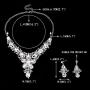 EVER FAITH Rhinestone Crystal Elegant Wedding Flower Leaf Teardrop Necklace Earring Set