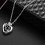 3Pcs/Set 100 Languages About I Love You Projection Necklaces Heart Crown Wing Shaped Charms Romantic Crystal Inlaid Jewelry Birthday for Women Girls Girlfriends Wife