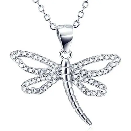 925 Sterling Silver Insect Jewelry Cubic Zirconia Dragonfly Pendant Necklace for Women Ladies Teen Girls Birthday Gifts 925 Sterling Silver Insect Jewelry Cubic Zirconia Dragonfly Pendant Necklace for Women Ladies Teen Girls Birthday Gifts