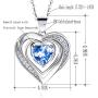 Hantaostyle Crystal Love Heart Pendant Necklaces for Women Mothers Day Birthstone Jewelry Gifts for girls Party/Birthday/Anniversary Day