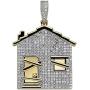 JINAO Hip Hop Trap House Pendant Iced Out Simulated Diamond Necklace with Rope Chain for Men