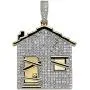 JINAO Hip Hop Trap House Pendant Iced Out Simulated Diamond Necklace with Rope Chain for Men JINAO Hip Hop Trap House Pendant Iced Out Simulated Diamond Necklace with Rope Chain for Men
