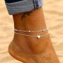 Beads Heart Anklet Cute Ankle Bracelets for Women Gold Silver Anklets for Women Beach Foot Chain for Teen Girls