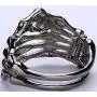 YACQ Womens Skull Skeleton Hand Hinged Bangle Bracelet Fit Wrist Size 7 to 8 Inch - Lead & Nickle Free - Women Girls Biker Jewelry - Halloween Costome Accessories