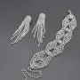 DUOC Bridal Crystal Teardrop Necklace Earrings Bracelet Jewelry Set Wedding Prom