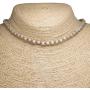 BlueRica Hemp Cord Macrame Choker Necklace with Cats Eye (White)