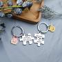 Winnie The Pooh Jewelry Puzzle Keychain Set of 2 Couple Gift Piglet & Winnie The Pooh Gift Friendship Keychain(KR-Pooh）)