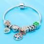 HAPiZOKE Mother Charm Sterling Silver Love Mum Charm Best Mom Charm Bead with Cubic Zirconia for Bracelets/Gift for Mother