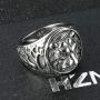 HZMAN Mens Vintage Stainless Steel Ring Lion Head Shield Biker Gold / Silver / Black