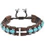 AeraVida Sleek Sideways Cross Simulated Turquoise Rolls Leather Adjustable Wrist Pull Bracelet AeraVida Sleek Sideways Cross Simulated Turquoise Rolls Leather Adjustable Wrist Pull Bracelet