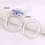 Newshe Wedding Rings for Women Engagement Ring Set Sterling Silver Princess 2.1Ct Cz Blue Size 5-10