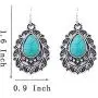 Turquoise Statement Dangle Earrings – Vintage Simple Boho Turquoise Drop Earrings for Women Girls Ladies, Western Blue Bohemian Turquoise Earrings Turquoise Statement Dangle Earrings – Vintage Simple Boho Turquoise Drop Earrings for Women Girls Ladies, Western Blue Bohemian Turquoise Earrings