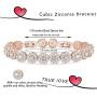 Finrezio Rose Gold Plated Cubic Zirconia Bracelet for Women Girls Clear CZ Bracelets for Her