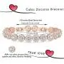 Finrezio Rose Gold Plated Cubic Zirconia Bracelet for Women Girls Clear CZ Bracelets for Her