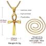 HUANIAN Mens Stainless Steel Coptic Anka Cross Religious Pendant Necklace, 24'' Curb Chain