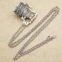 RechicGu Vintage Silver Victorian Wonderland 3D Tea Pot Party Steampunk Necklace Goth
