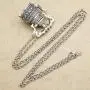 RechicGu Vintage Silver Victorian Wonderland 3D Tea Pot Party Steampunk Necklace Goth