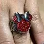 Snap Jewelry Red Minnie Mouse with Silver Plated Bow fits 18-20mm Standard Size Ginger Style Charms My Prime Gifts