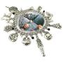 Nightmare Before Christmas 9 Themed Charms Silvertone Metal Charm Bracelet