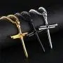 PAMTIER Mens Stainless Steel Nail Cross Pendant Necklace Christian Jesus Christ Silver Gold Black PAMTIER Mens Stainless Steel Nail Cross Pendant Necklace Christian Jesus Christ Silver Gold Black