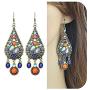 Ethnic Retro Bohemian Droplets Color Dress Mexico Gypsy Dangle Earrings