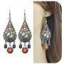 Ethnic Retro Bohemian Droplets Color Dress Mexico Gypsy Dangle Earrings Ethnic Retro Bohemian Droplets Color Dress Mexico Gypsy Dangle Earrings