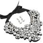 Holylove Statement Choker Necklace Earrings for Women, Costume Chunky Jewelry 1 Set