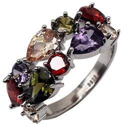 MING HUANG Austrian Crystal Necklace Pendant Earrings Bracelet Ring Jewelry Set Ideal Gift for Women