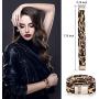 4 Pieces Women Leopard Jewelry Set French Beret Hat Leopard Leather Bracelet Earring Necklace